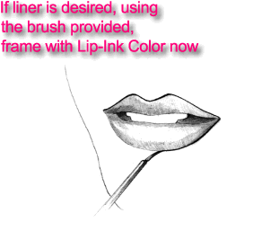 If liner is desired, using the brush provided, frame with LIP-INK® Color now